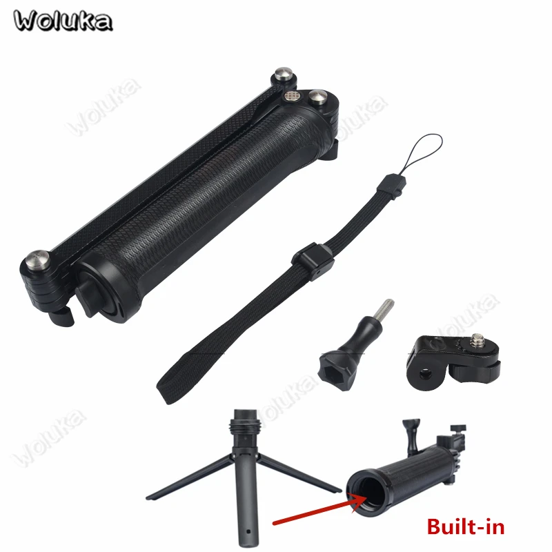 3-way foldable selfie stick tripod Fixed bracket for Yi S sports camera accessories AS100 AS300R X3000R AS50R X1000V CD50 T10