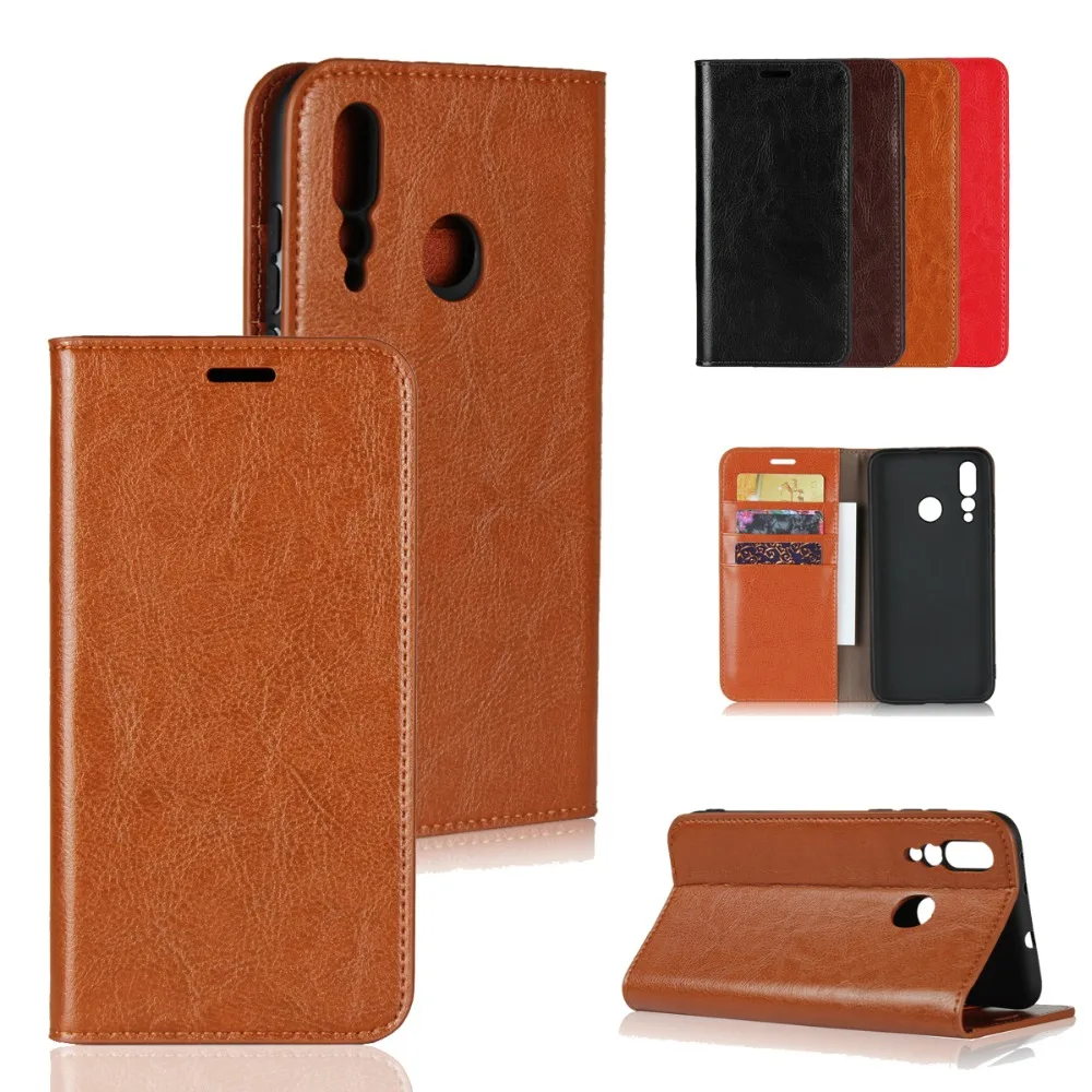 

LUCKBUY for Huawei Nova 4 Case Genuine Leather Luxury Cases for Huawei Nova 3i Cover Nova3 Nova 2 Slim Business Book flip Cases