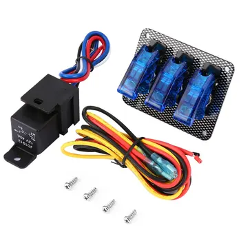 

Racing Car 12V Ignition Switch Panel Engine Start Button LED Toggle Blue light Professional Switch for Car Modification