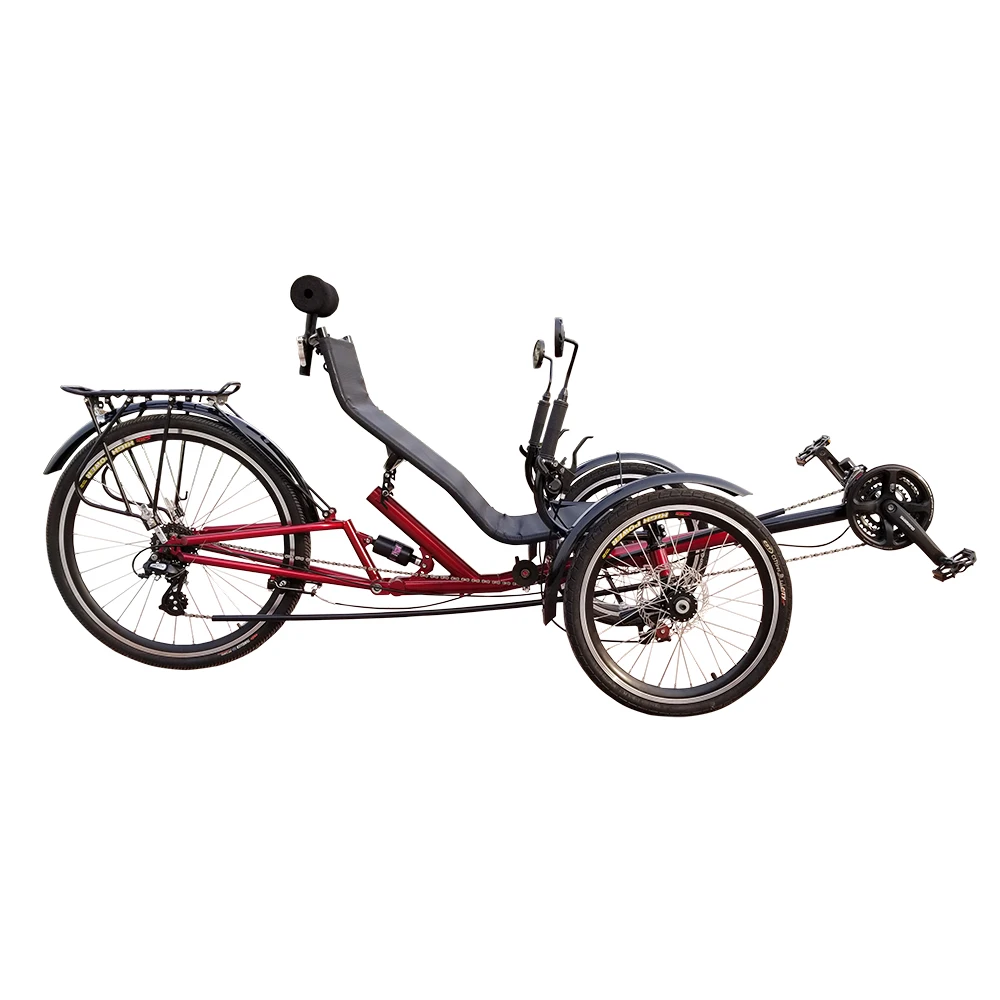M009 трехколесный лежачий Головастик для взрослых с задней подвеской|trikes for adults|3