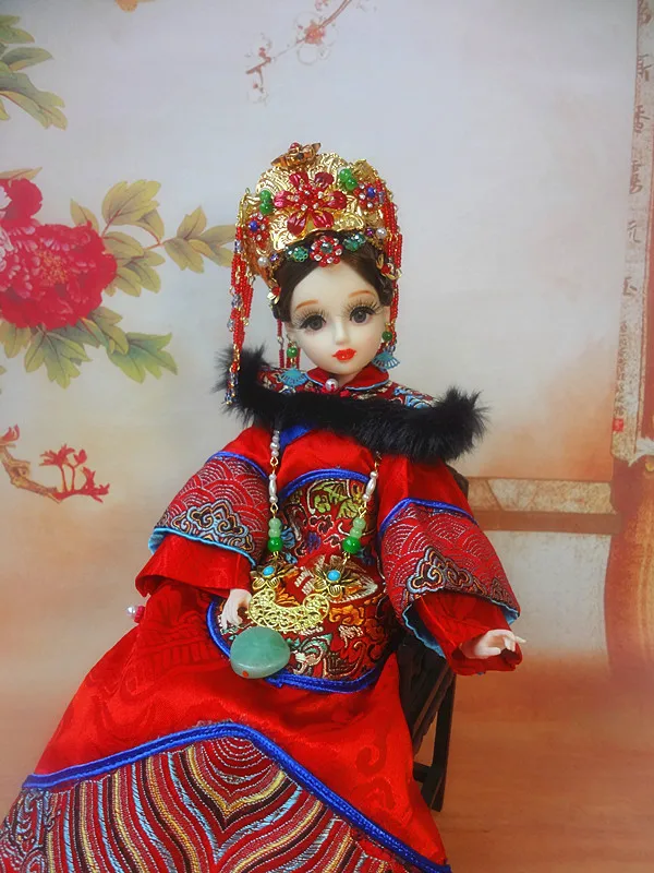 32 см ручной работы коллекционные китайской династии Цин куклы-королевы довольно Bjd куклы обувь для девочек игрушечные лошадки