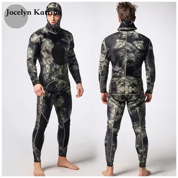 

Men 5MM Long Sleeve SCR Black Diving Suit Neoprene Men's Wetsuit Front Full Body Swim Scuba Surfing Snorkeling Bathing Suit