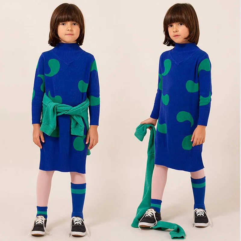 

Girls Dresses For Winter 2018 Fashion Double Knitted Sweater Dresses Kids Clothes Children Long Sleeve Coats 1 3 5 7 9 Age