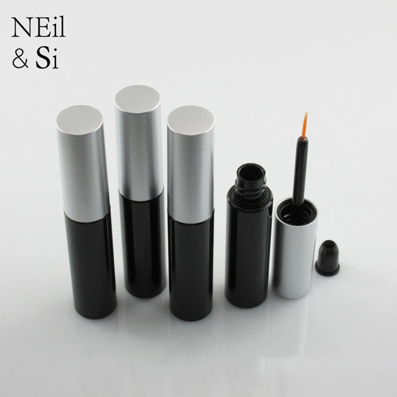 Black Refillable 8ml Plastic Mascara Bottle Cosmetics Liquid Eyeliner