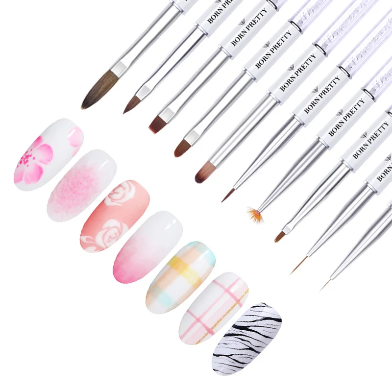 

BORN PRETTY Nail Brush Liner Painting Gradient Drawing Nail Brushes for Detailing Blending Stripling Manicuring DIY Tools