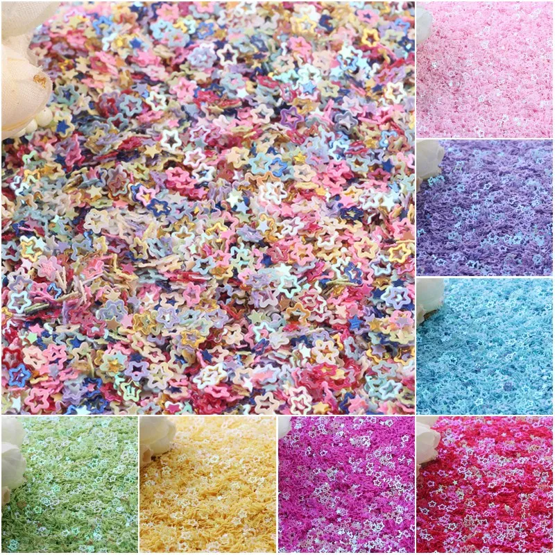 

4mm Hollow Plum Sequins Flower Nail Sequin Glitter Paillettes for Manicure DIY Craft Wedding Decoration Confett 20g