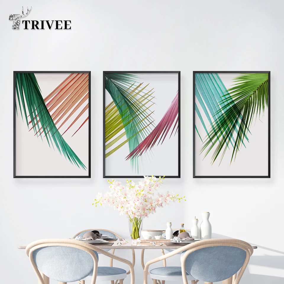Домашний декор холст постер картины 3 шт. абстрактные кокосовые деревья картина