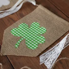 Счастливый клевер mabra декоративный баннер из джута на заказ вечерние декоративная Растяжка праздничные украшения