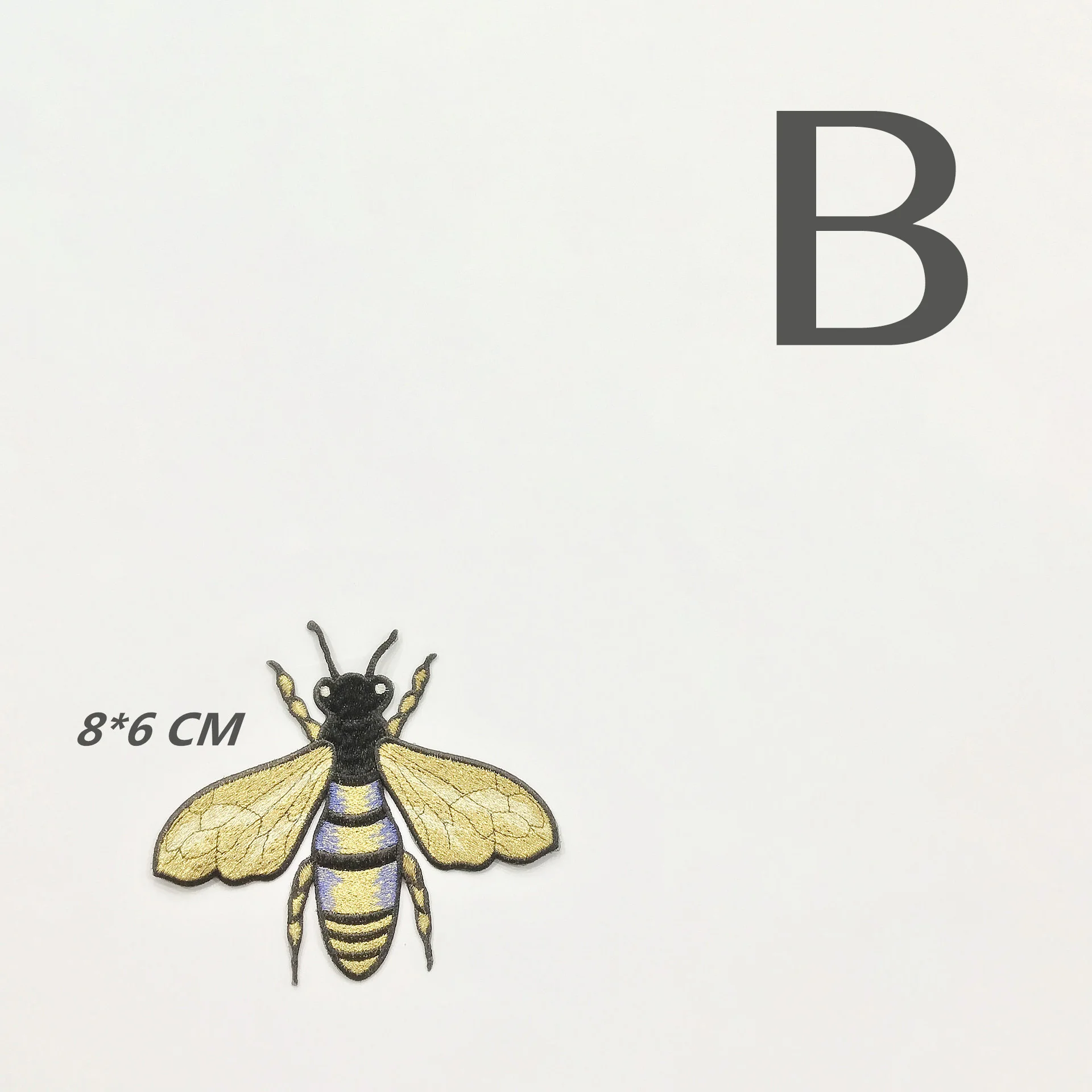 4 шт./лот Золотая шелковая вышивка нашивки пчела насекомые пришить вышитые наклейки насекомое DIY нашивка "Пчела" одежда аппликация Значки - Цвет: B