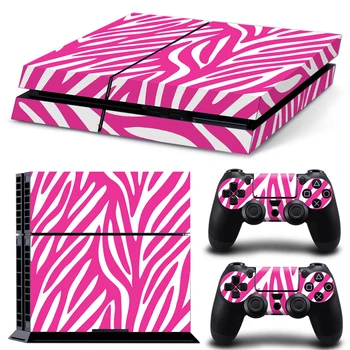 

Free drop shipping pink and white custom design style for PS4 console and 2 controllers skin sticker decals covers #TN-PS4-3326