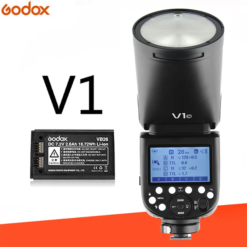 

Godox V1 Flash V1C V1N V1S V1F V1O TTL 1/8000s HSS 2600mAh lithium battery Speedlite Flash for Canon Nikon Sony Fujifilm Olympus