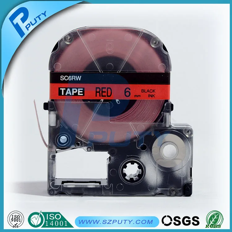 

compatible Black on Red SC6RW 6mm label tapes for label printers
