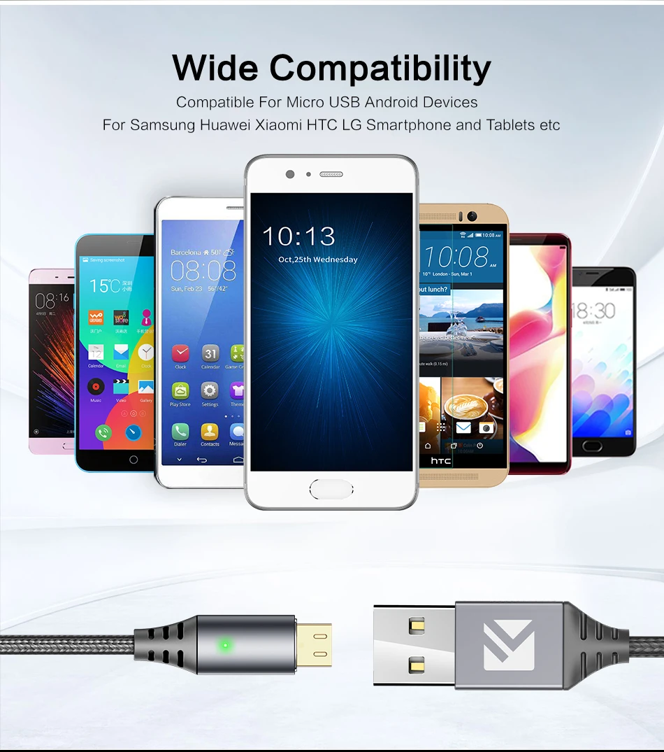 Магнитный кабель FLOVEME для samsung S6 S7, Магнитный зарядный кабель Micro USB Для huawei, Xiaomi, LG, Microusb, кабель для синхронизации данных и зарядки