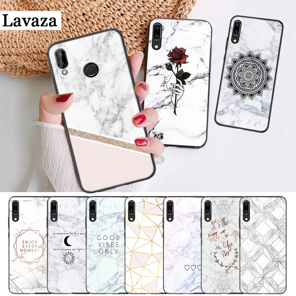 Marble rose triangle Silicone Case for Huawei P8 Lite 2015 2017 P9 2016 Mimi P10 P20 Pro P Smart Z 2019 P30 | Мобильные телефоны и