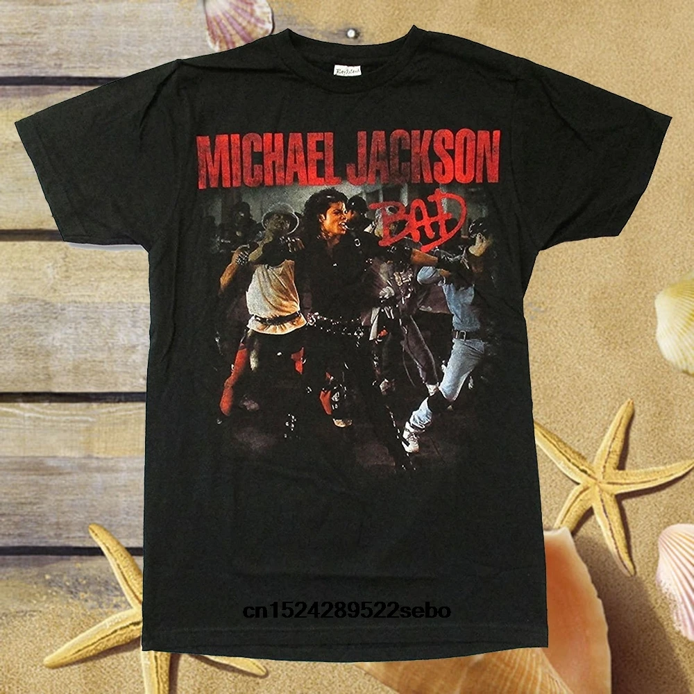 

Michael Jackson Bad Photo Black Men's Short Sleeves T-Shirt women