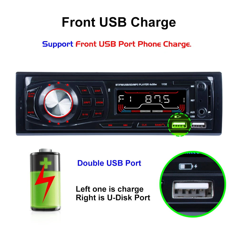 12 В в тире автомобиля радио аудио стерео Bluetooth беспроводные приемники USB/SD/MMC MP3 плеер FM радио с пультом дистанционного управления