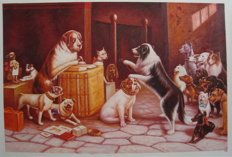 Dogs oil paintings I