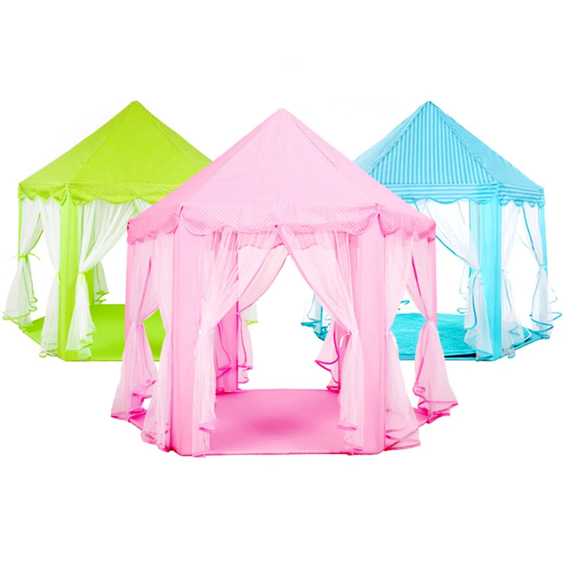 

Lovely Girls Pink Princess Castle Tent Cute Playhouse Children Kids Play Tent Outdoor Toys Tent For Children Kids