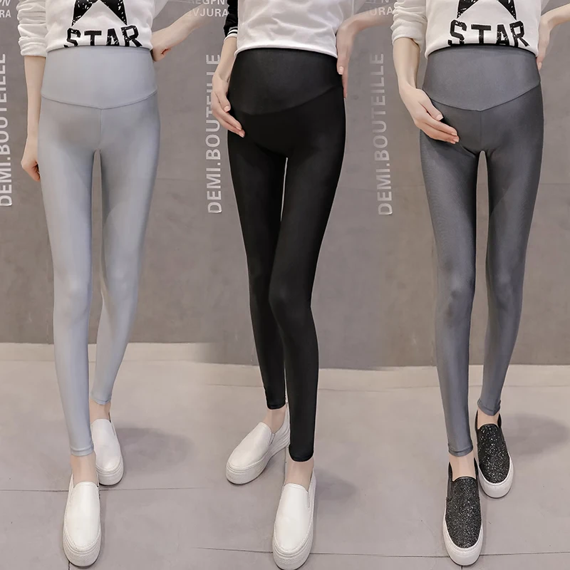 

2019 summer Fashion Skinny Maternity Legging Super Stretch Pants for Pregnant Women Summer Elastic Waist Belly Pregnancy Pants