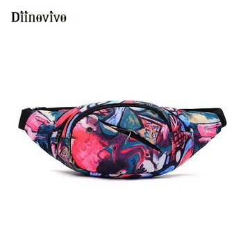 

DIINOVIVO New Fashion Canvas Bag for Girls Women Messenger Bags Waterproof Bag Printing Designer Female Chest Waist Bag WHDV0362