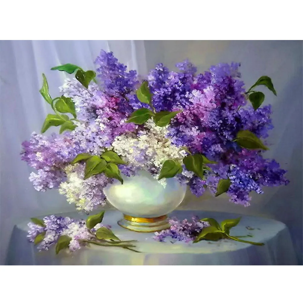 5D DIY алмазная живопись рукоделие квадратная полная Алмазная вышивка фиолетово