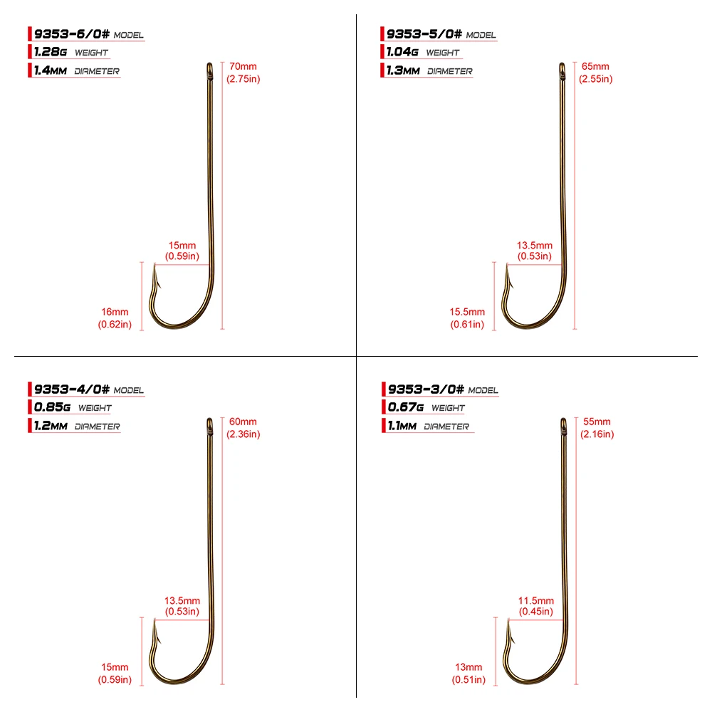 50 шт. высокое качество одиночный рыболовный крючок 1#-12# Sunlure брендовый одиночный крючок 9353-1/0-6/0 Размер рыболовный крючок морской крючок