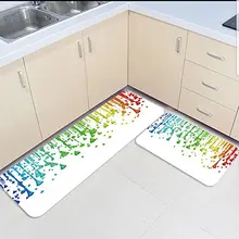 2 шт Кухня подстилки и коврики комплект с абстрактным художественным принтом радужные чернила украшение для дома Нескользящие Спальня Коврики Дверные для гостинной