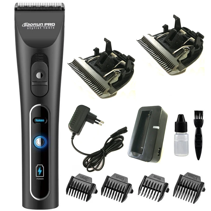 

Professional Electric Hair Trimmer Titanium Cutter Cordless Hair Clipper for Men Lithium Battery Barber Hair Cutting Machine
