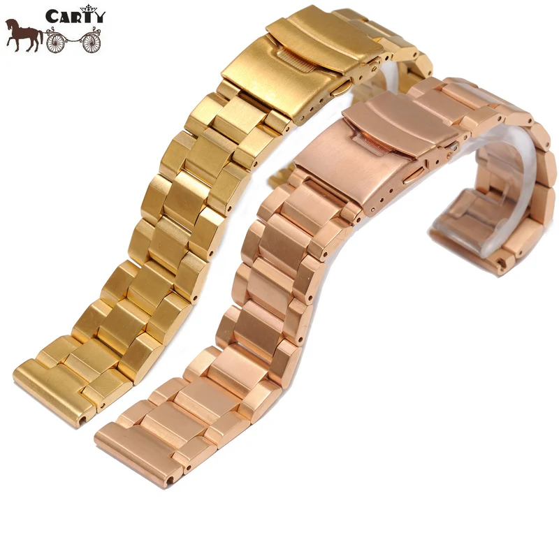 Gold rose gold watch strap steel 18202224 Steel Braceletin Watchbands