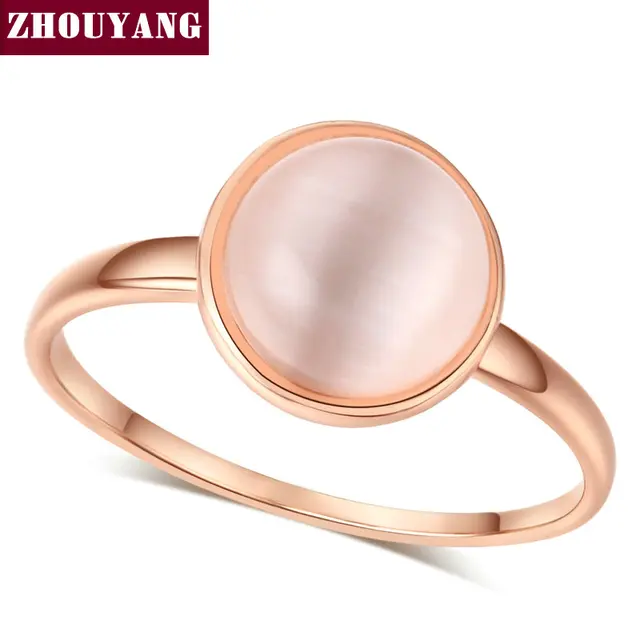 ZHOUYANG Ring For Women Lady Style Concise Semi precious Stone Cat's Eye Stone R ZHOUYANG Ring For Women Lady Style Concise Semi precious Stone Cat's Eye Stone R