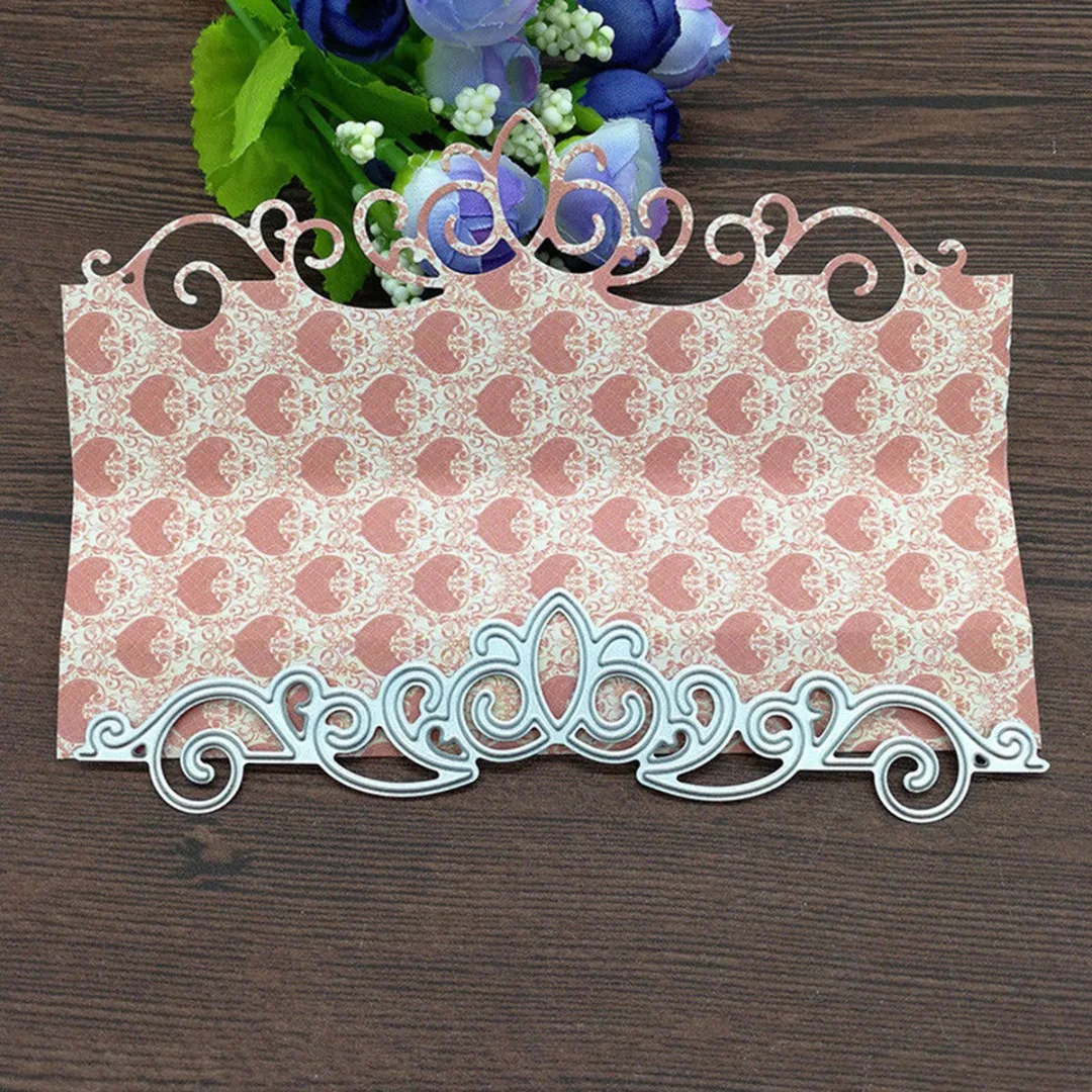 JX-LCLYL 140*30mm Lace Border Metal Cutting Dies Stencil Scrapbook Card Paper Embossing Craft