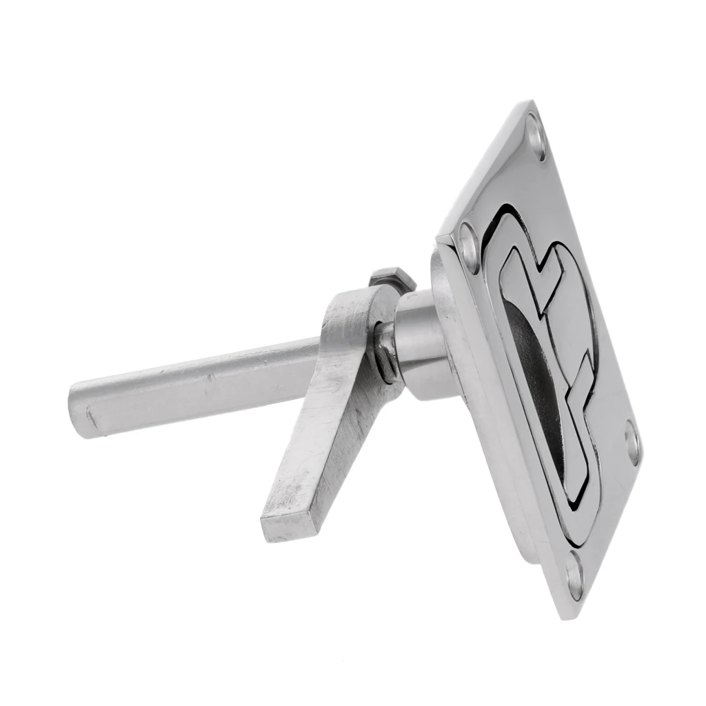 3.2'' x 2.7'' 316 Marine Stainless Steel Boat Hatch Latches Turning Lock Lift Handle Flush Anticorrosion Height Adjustable 