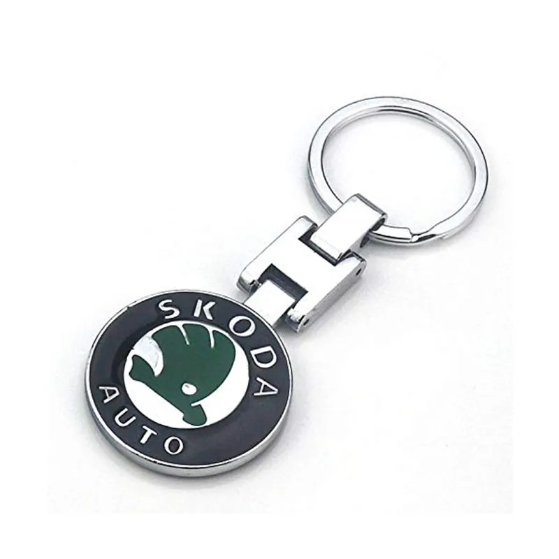 

3D Car Logo Key Chain Double Sided Alloy Metal Keyring Skoda Keychain Accessories