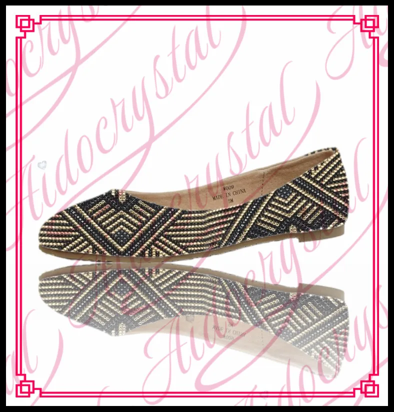 

Aidocrystal Latest Ladies Casual Shoes Crystal Bow Designs Women Flats Handmade Shoes Free Shipping