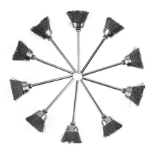 10 шт./лот 8 мм проволочная щетка с головкой в форме чаши и 2,35 мм хвостовиком Инструменты Аксессуары для очистки металла сверла инструменты