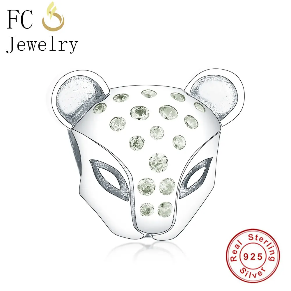 

FC Jewelry Fit Original Pandora Charm Bracelet 925 Sterling Silver Lion Head Princess Yellow Color Zircon Bead Berloque 2019