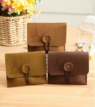 

Free ship!1lot=18pc! retro romantic Tower suede leather wallet / storage mini bag / key small pouch