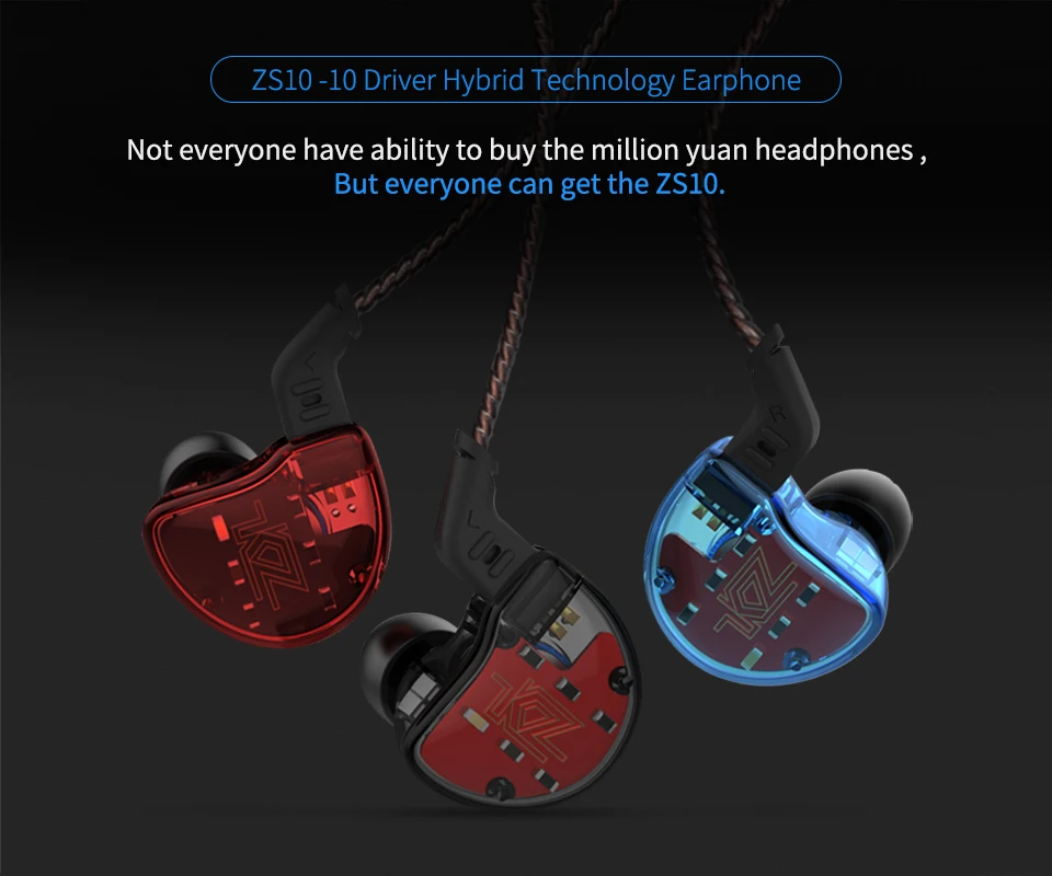 KZ ZS10 ES4 наушники 4BA 1BA с 1DD динамические гибридные наушники-вкладыши спортивные наушники 5 приводных устройств гарнитура вкладыши 1BA KZ ES4