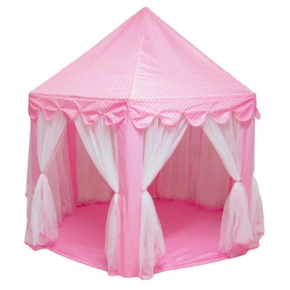 Бесплатные Звездные огни! Детская портативная палатка крытый Замок принцессы игрушка мяч бассейн вигвама открытый Сказочный Дом Девочки Мальчики пляж Типи - Color: Pink Tent