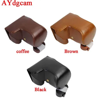 

New PU Leather Camera Case Bag For Sony ILCE 6500 A6500 Camera With 16-70mm 18-55mm Lens With Strap Protect bag