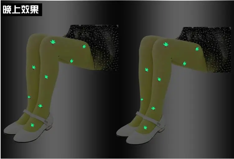YWHUANSEN/Колготки для маленьких девочек от 3 до 15 лет, с рисунком в виде блестящих ночных рук бархатные весенне-летние детские колготки нео цветов, Collant