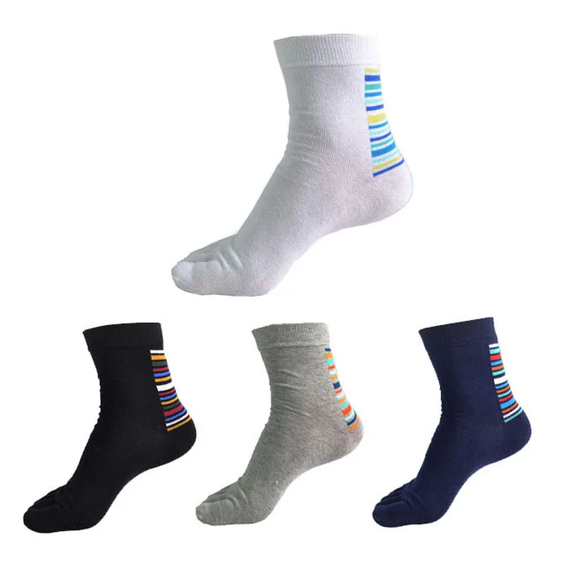 4 Pairs/Lot Novelty Striped Five Toe Socks Men Summer 2017 Skateboard