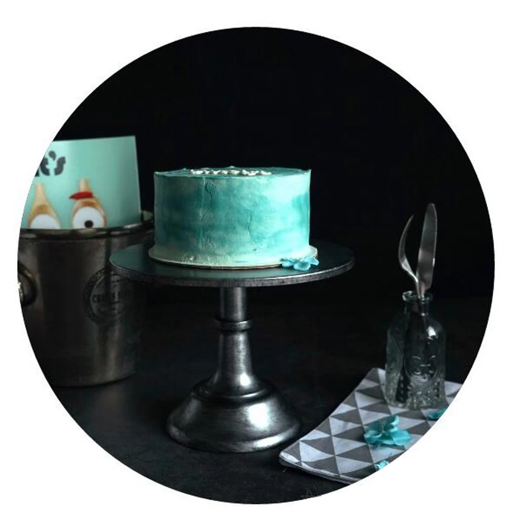 Metal Round Wedding Party Cupcake Display Stand - Vintage Wedding Cake Plate - Silver, Iron Made