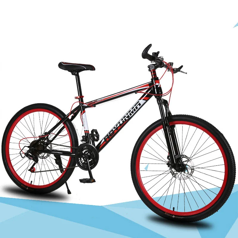 Mountain Bicycle 26 Inch 21 Speed Shock Absorber Double Disc Brake Student Bike Colofull