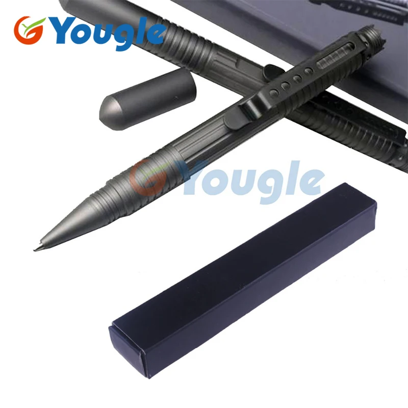 YOUGLE الألومنيوم متعددة الوظائف النفس التكتيكي الدفاع القلم الطوارئ بقاء أداة خارجية مع كسّارة زجاج تلميح DNA الماسك
