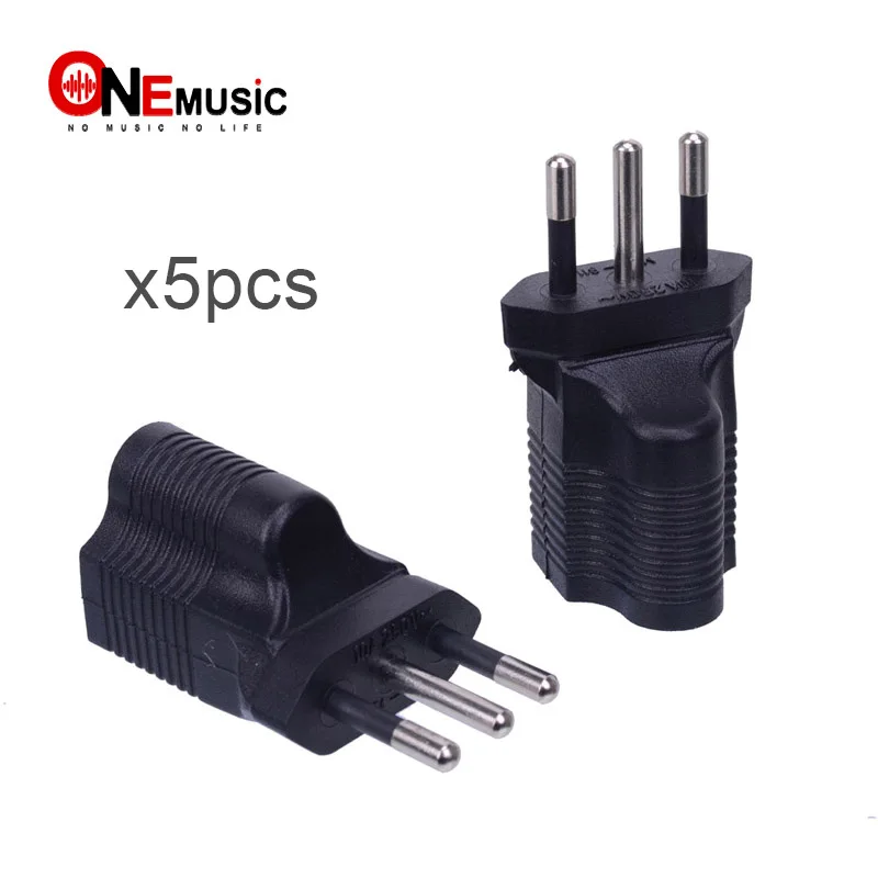 5pcs US to Italy Chile Power Plug 3 Round Pin Adapter Travel Converter