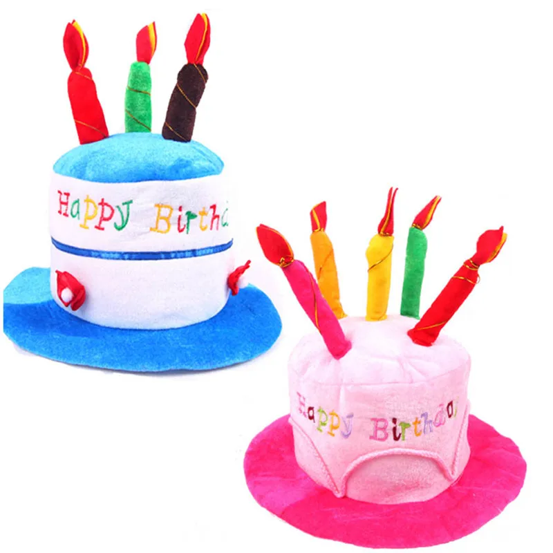 

Children Boy Girl Happy Birthday Cake Candle Funny Hat Party Pink