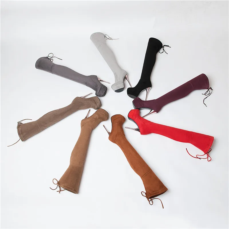 Asumer fashion women boots stiletto high heels autumn winter ladies boots platform nightclub super high over the knee