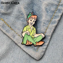 Homegaga Питер Пэн 90s винтажный цинковый галстук мультфильм забавные булавки рюкзак Броши Одежда для мужчин и женщин украшение на шляпку для значков медалей D1863