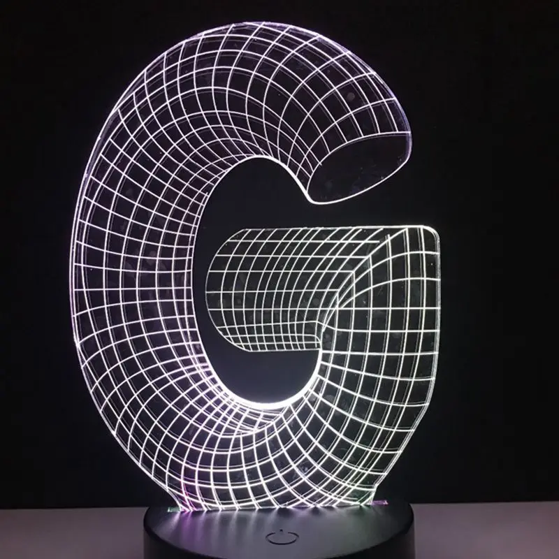  New Multicolor 3D Alphabet Letter LED Night light Colorful Desk Atmosphere Baby Sleep Lamp Kids Fam